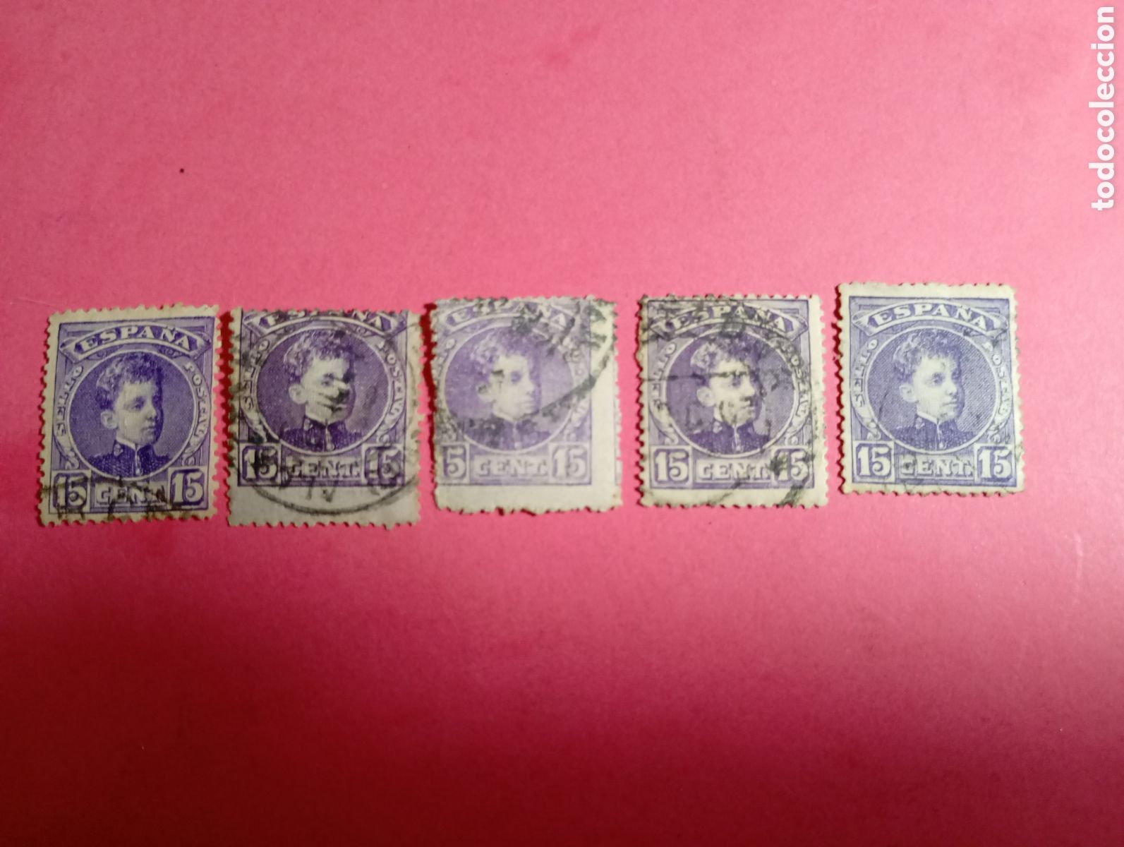 Briefmarken: ALFONSO XIII 15 CENTIMOS - 30 SELLOS REVERSO NUMERADO seg&uacute;n fotos