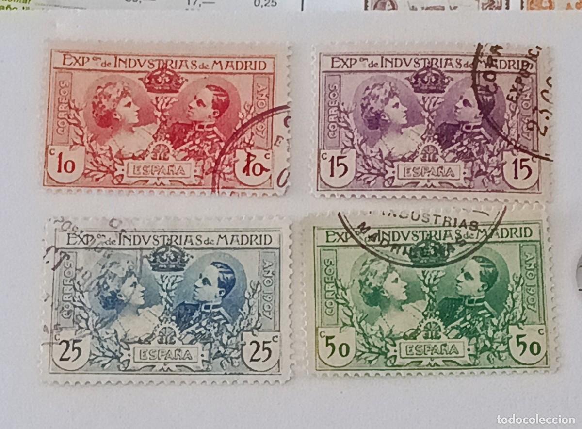Sellos: Sello Espa&ntilde;a 1907, edifil SR1/SR4, Exposici&oacute;n de industrias de Madrid.