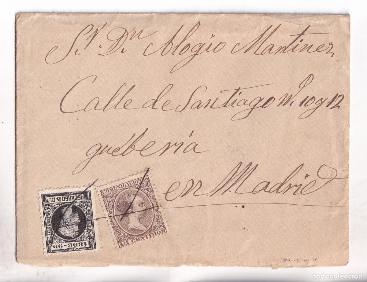 Sellos: SOBRE CON CARTA. SOBRADO DE PICATO. LAMAS GALICIA 1898. MAT. A PLUMA IMP. DE GUERRA. LUGO