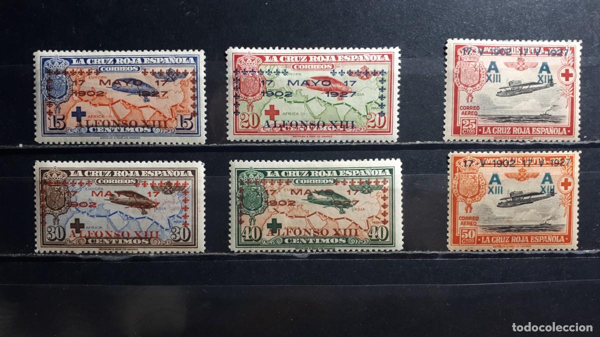Sellos: ESPA&Ntilde;A. A&Ntilde;O 1927. **. EDIFIL 365/70