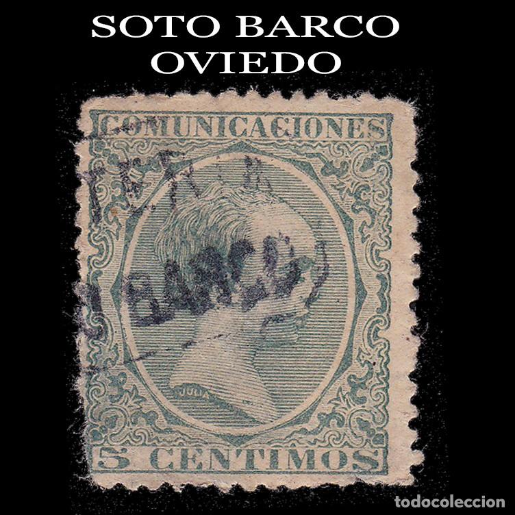 Sellos: CARTER&Iacute;A. SOTO BARCO. OVIEDO .Alfonso XIII 5c.
