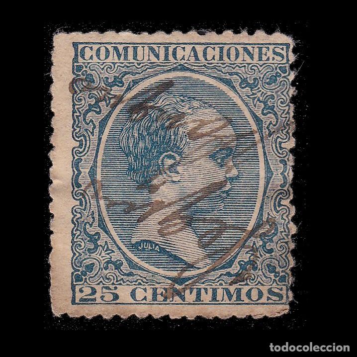 Sellos: Alfonso XIII. 1889-1901. 25c. Matasello. Edifil 221 + OBSEQUIO