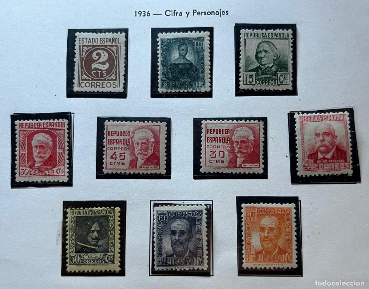 Sellos: 1936 cifra y personajes,MNH**,centrados,gomab.estado