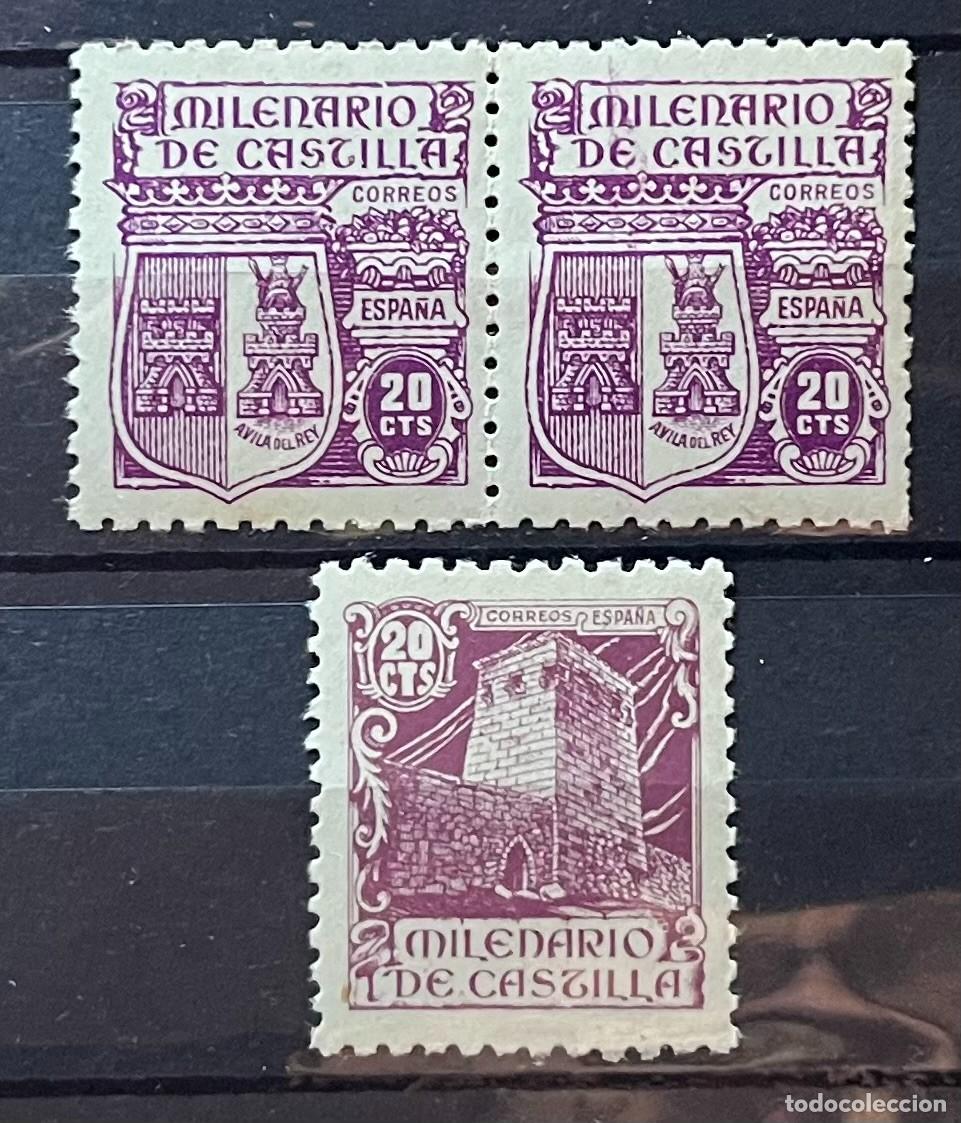 Sellos: 1945 Milenario de castilla centrado,goma,color MNH**