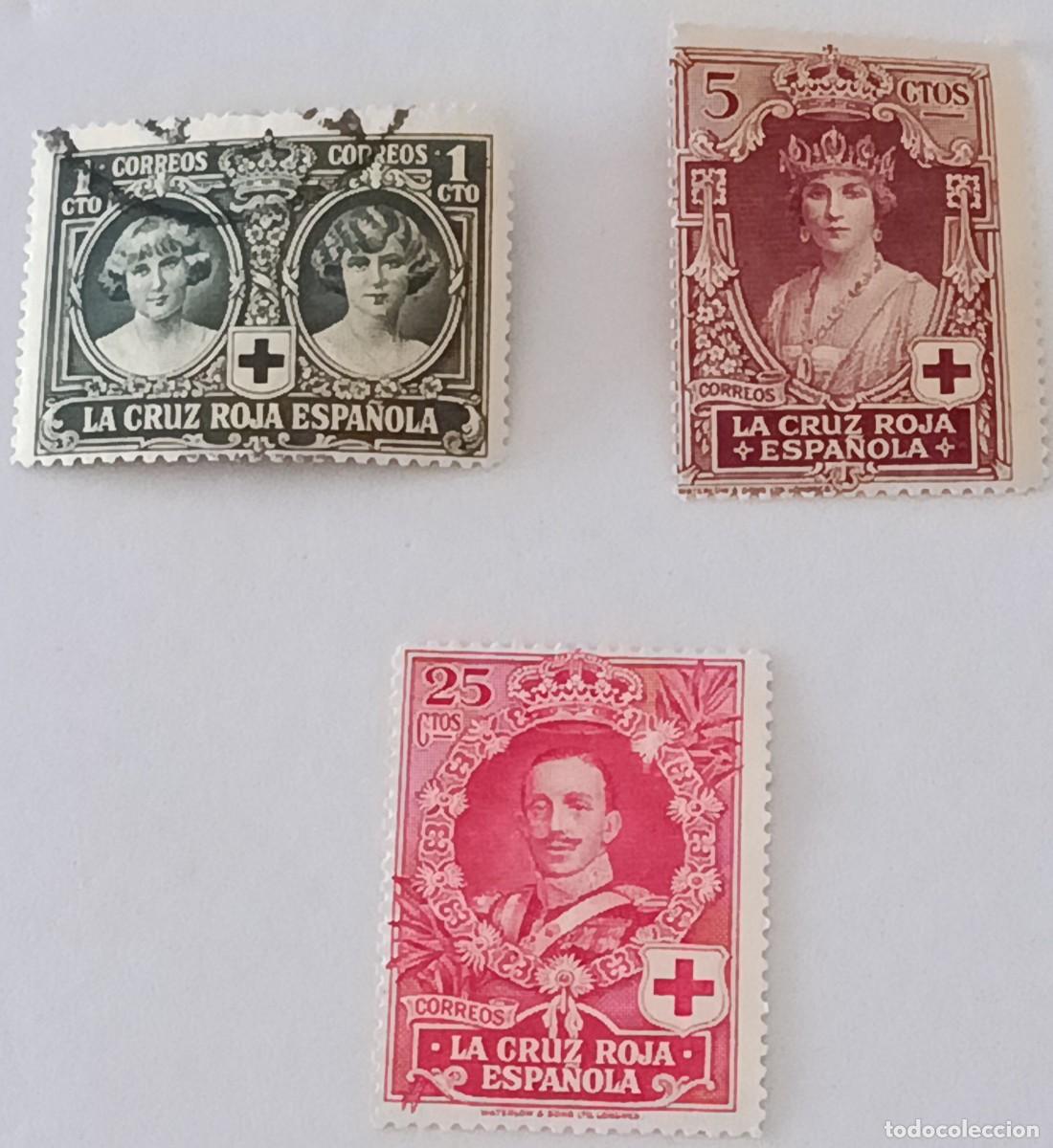 Sellos: Sellos Espa&ntilde;a 1926, Edifil 325, 327 y 331. Pro Cruz Rosa Espa&ntilde;ola.