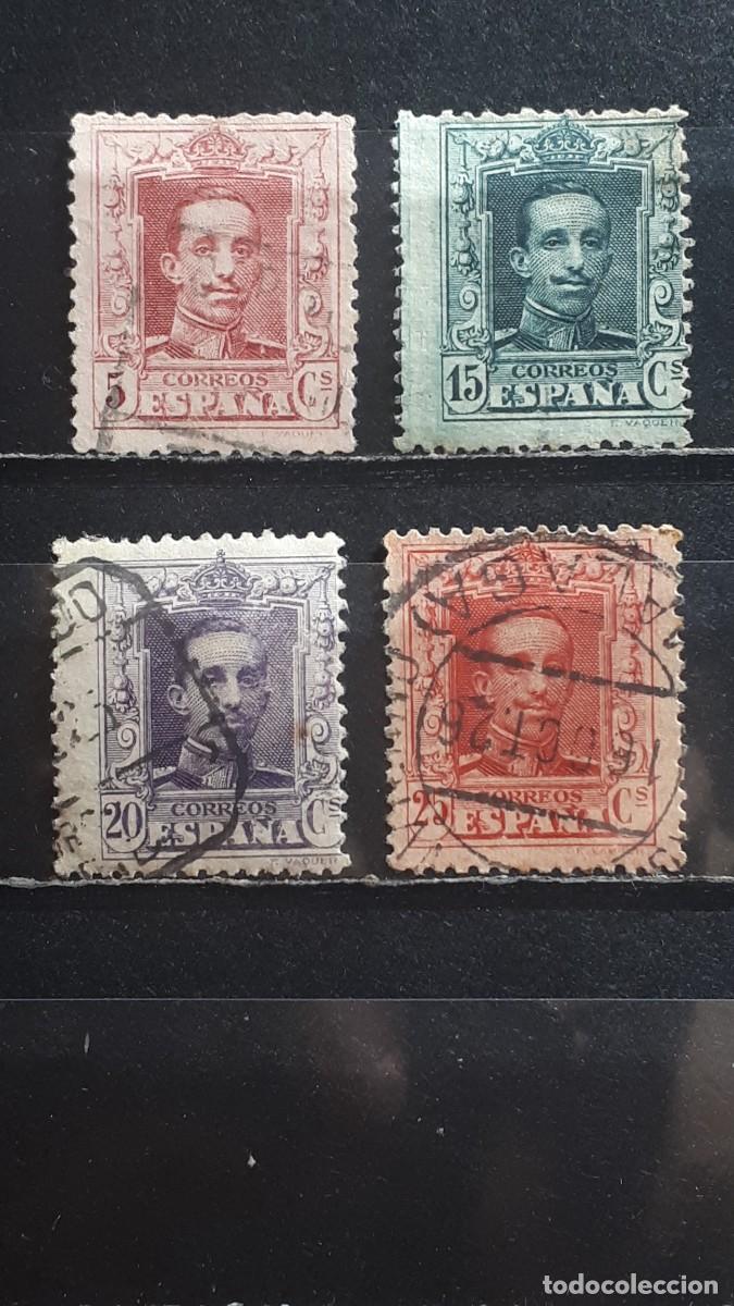 Sellos: ESPA&Ntilde;A. A&Ntilde;O 1922. &deg;. Edifil 312, 315/7