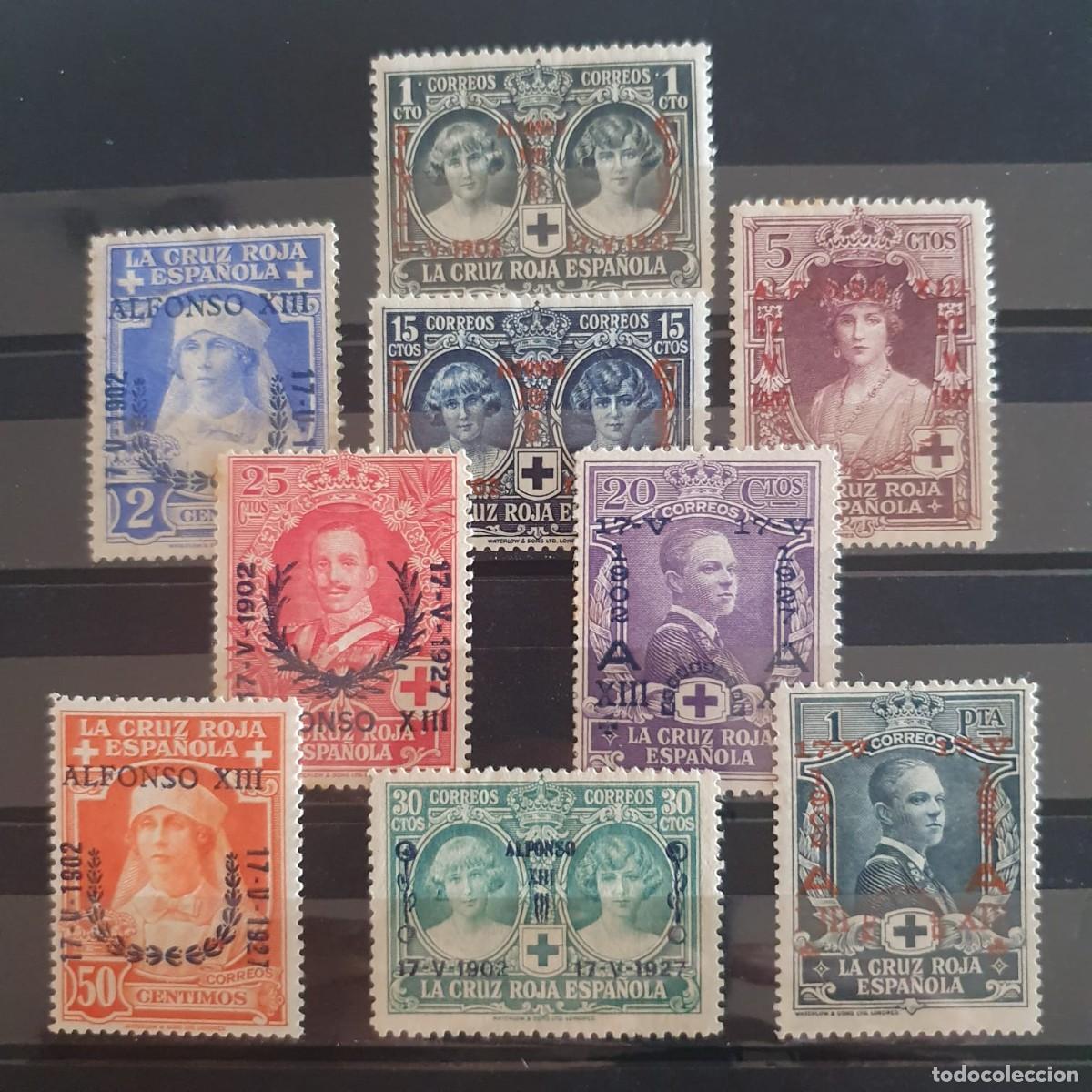 Sellos: LOTE SELLOS NUEVOS */** JURA ALFONSO XIII SOBRECARGADOS ESPA&Ntilde;A 1927