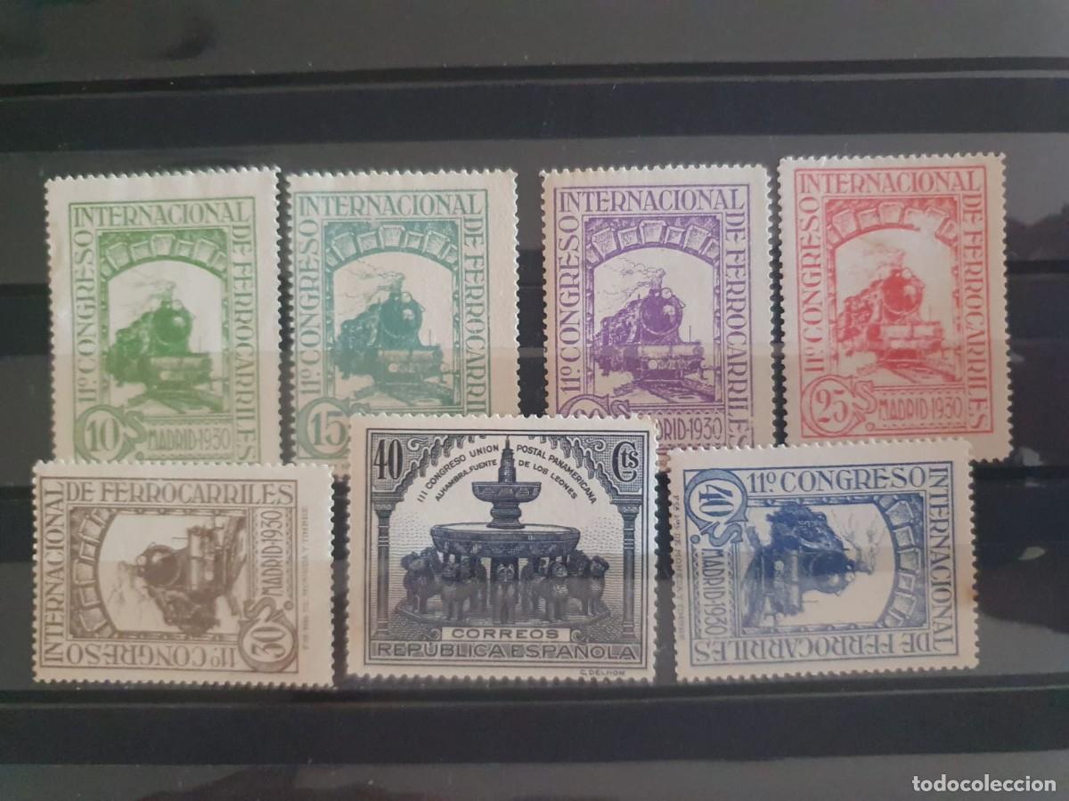 Sellos: EDIFIL 472 ** a 477 ** FERROCARRILES ESPA&Ntilde;A 1930 + 609 **