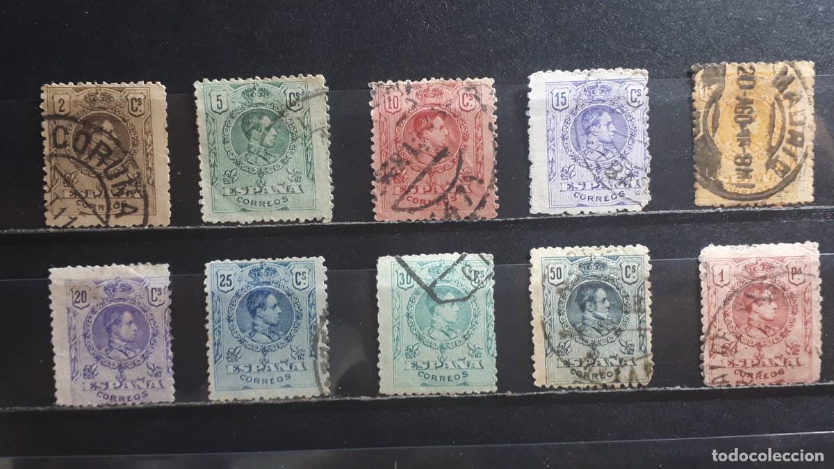 Sellos: ESPA&Ntilde;A. A&Ntilde;O 1909. &deg;. Edifil 267/78. Falta 272, 276, 279/89