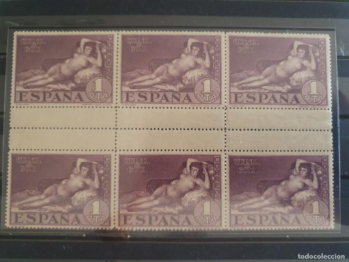 Sellos: EDIFIL 513 ** BLOQUE 6 INTERPANEL GOYA 1 PESETA ESPA&Ntilde;A 1930