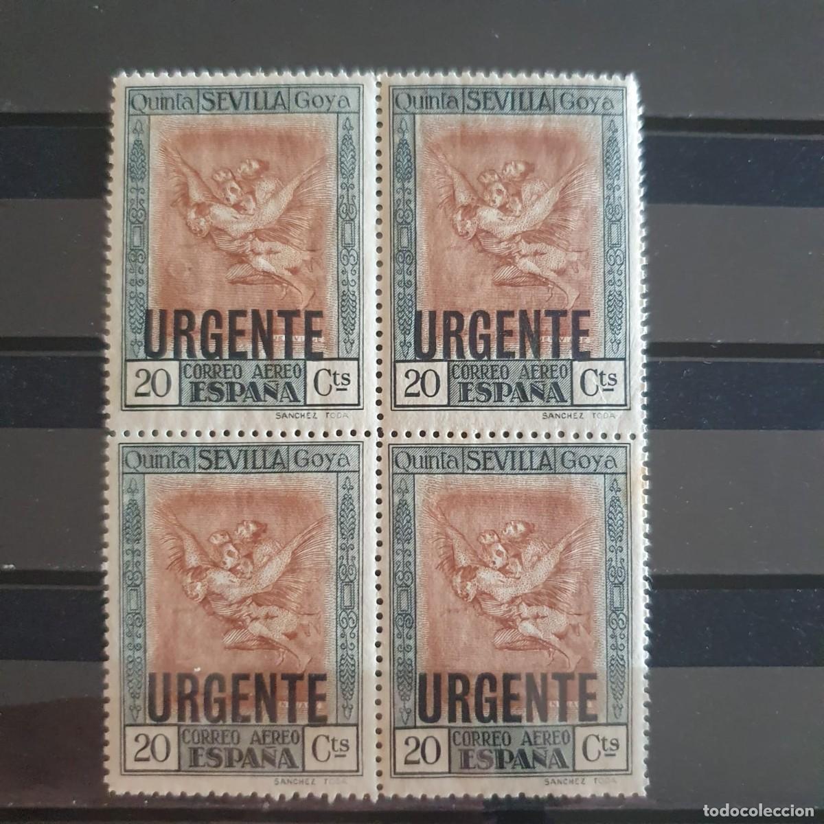 Sellos: EDIFIL 530 ** BLOQUE 4 20 CENTIMOS URGENTE ESPA&Ntilde;A 1930