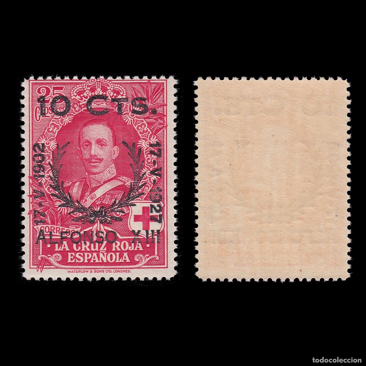 Sellos: Espa&ntilde;a. Alfonso XIII 1927.10c. s 25c. Nuevo**. Edifil. 375 + OBSEQUIO