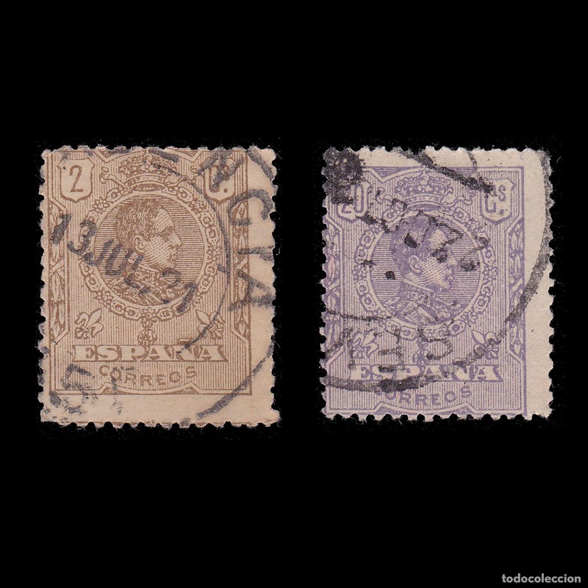 Sellos: Espa&ntilde;a. Alfonso XIII 1920.2c. Matasello. Edifil. 289-290 + OBSEQUIO.