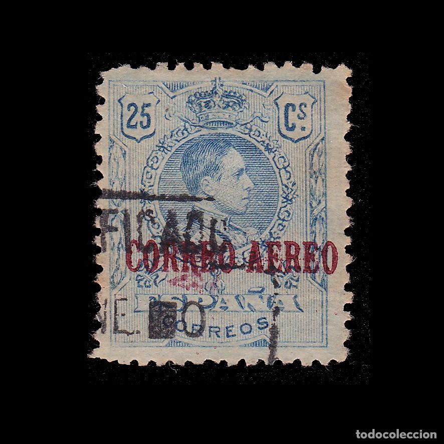 Sellos: Alfonso XIII 1920. 25c. A&Eacute;REO. Matasello. Edifil. 294 + OBSEQUIO.