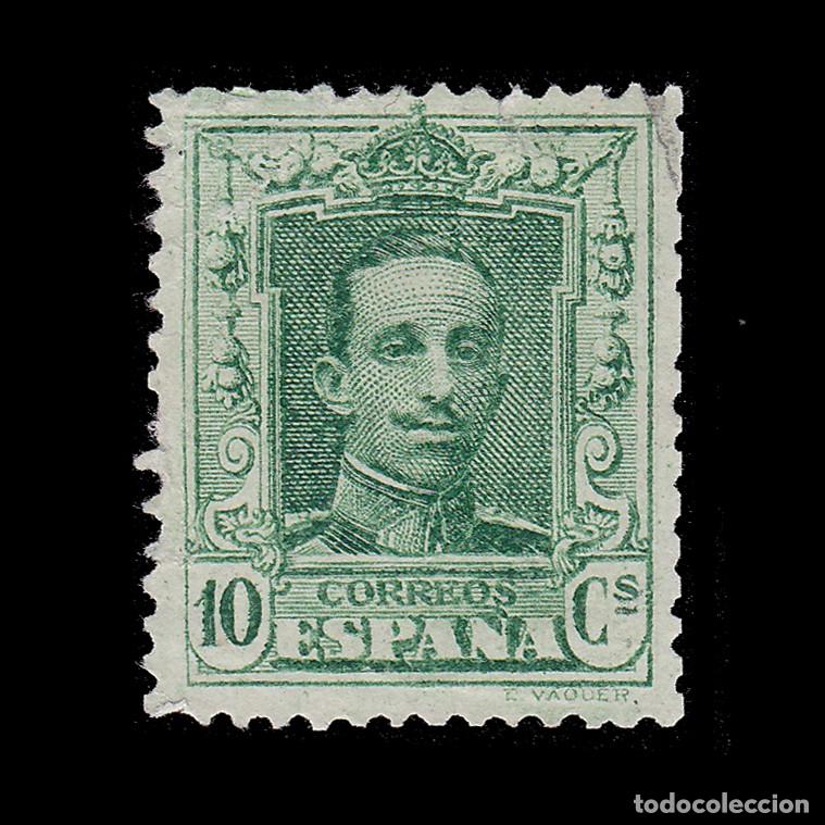 Sellos: Alfonso XIII 1922-30. 10c. Matasello FINO. Edifil. 314 + OBSEQUIO.