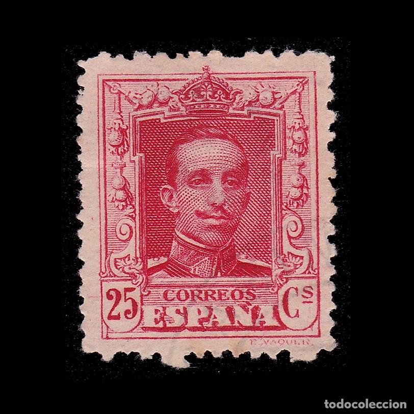 Stamps: Espa&ntilde;a. Alfonso XIII 1922-30. 25c. Matasello FINO. Edifil. 317 + OBSEQUIO.