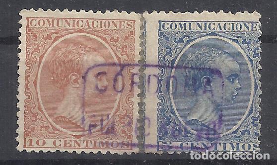 Sellos: ALFONSO XIII PELON CARTERIA PUEBLO NUEVO CORDOBA