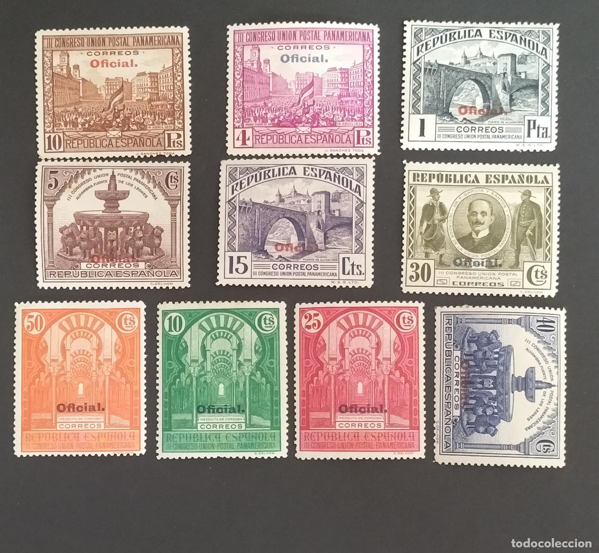 Sellos: Edifil 620 629 MNH y mh nuevos Espa&ntilde;a a&ntilde;o 1931 III Congreso UPP serie completa el 629 tiene un roto
