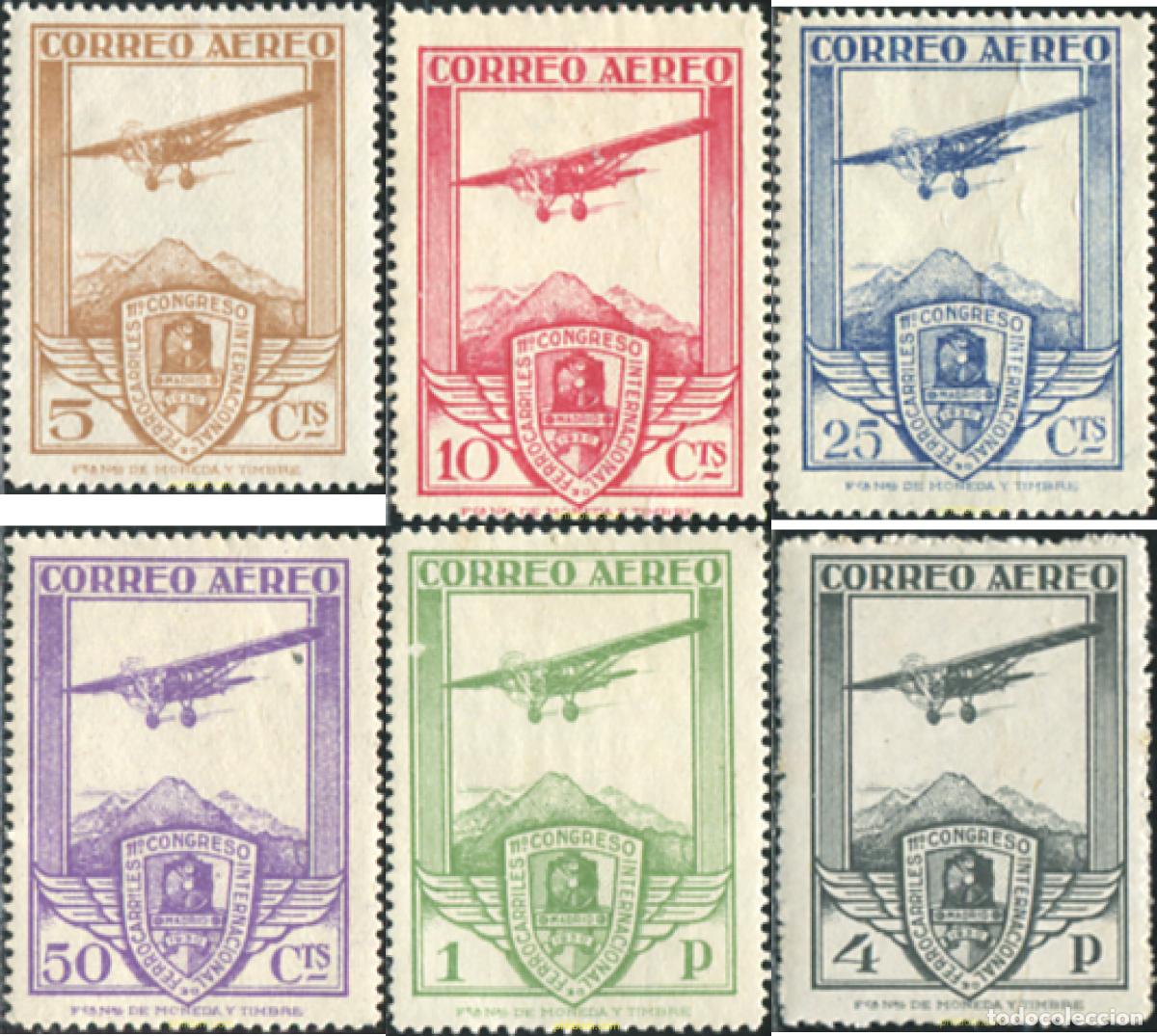Sellos: 326400 HINGED ESPA&Ntilde;A 1930 11 CONGRESO INTERNACIONAL DE FERROCARILES