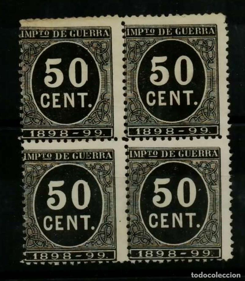 Stamps: FA4887. 1898 Cifras, Bloque de 4 valores de 50 centimos