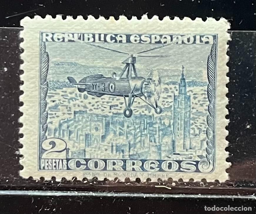 Sellos: 1937 autogiro goma,color,MNH*