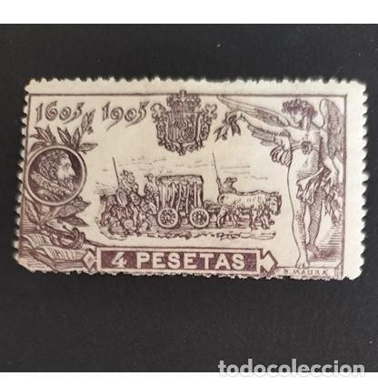 Sellos: Edifil 265 MH Espa&ntilde;a 1905 Publicacion del Quijote con fijasellos