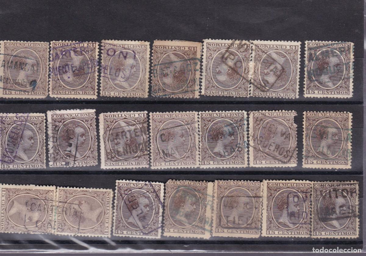 Sellos: FC4-135- Alfonso XIII Pel&oacute;n .x 21 sellos MATASELLOS CARTERIA