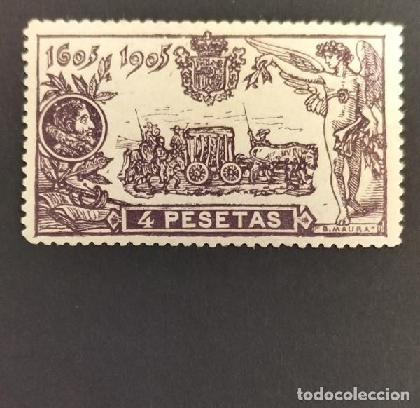Sellos: Edifil 265 MNH SIN FIJASELLOS Y CON MARQUILLA Espa&ntilde;a 1905 Publicacion del Quijote