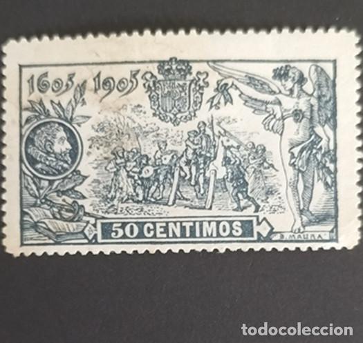 Sellos: Edifil 263 mh Espa&ntilde;a 1905 Publicacion del Quijote con fijasellos
