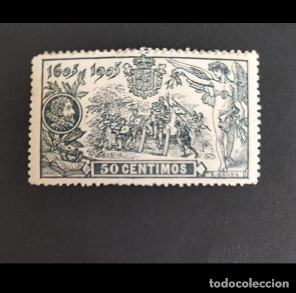 Sellos: Edifil 263 mh Espa&ntilde;a 1905 Publicacion del Quijote con fijasellos