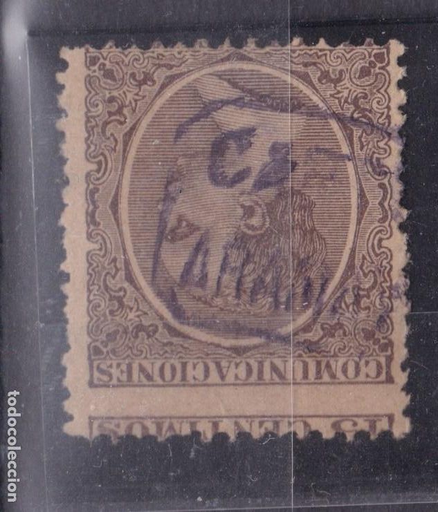 Sellos: SS12- Alfonso XIII Pel&oacute;n Matasellos Carter&iacute;a ARAMAYONA Vitoria. Dentado Desplazado