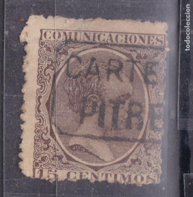 Sellos: SS12- Alfonso XIII Pel&oacute;n Matasellos Carter&iacute;a PITRES Granada. Rara