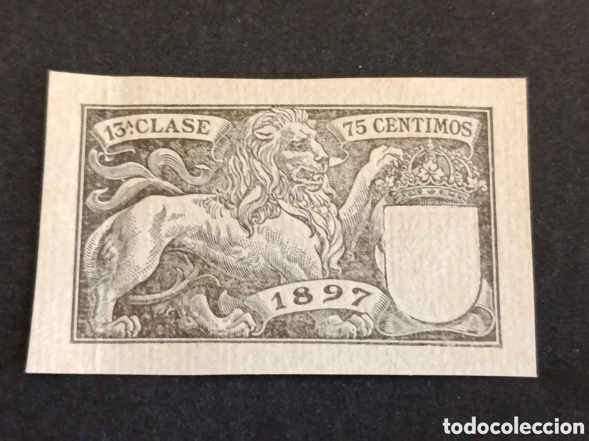 Sellos: TIMBRE FISCAL. PAPEL TIMBRADO. 75 C&Eacute;NTIMOS. 1897.