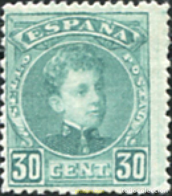 Sellos: 210097 HINGED ESPA&Ntilde;A 1901 ALFONSO XIII