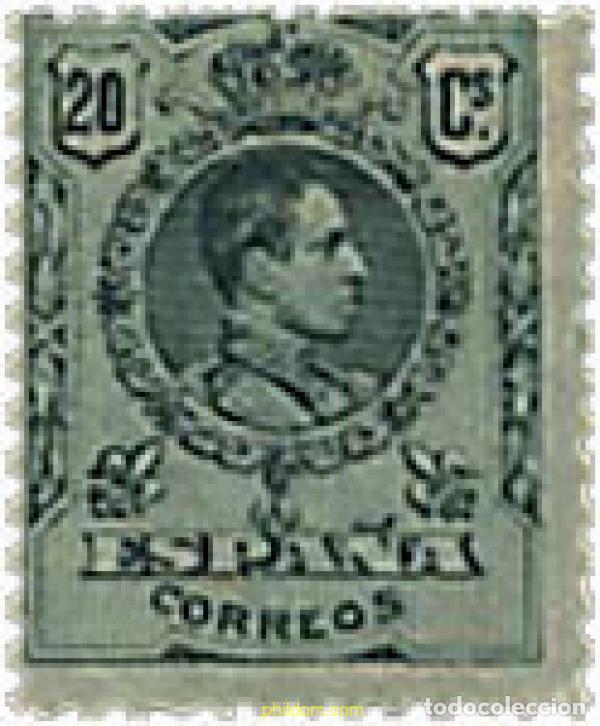 Sellos: 210147 HINGED ESPA&Ntilde;A 1909 ALFONSO XIII