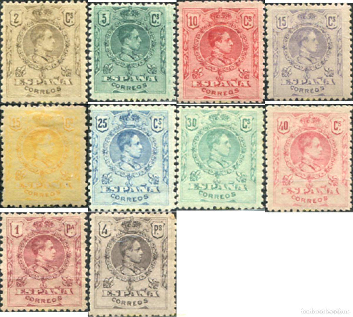 Sellos: 613204 HINGED ESPA&Ntilde;A 1909 ALFONSO XIII
