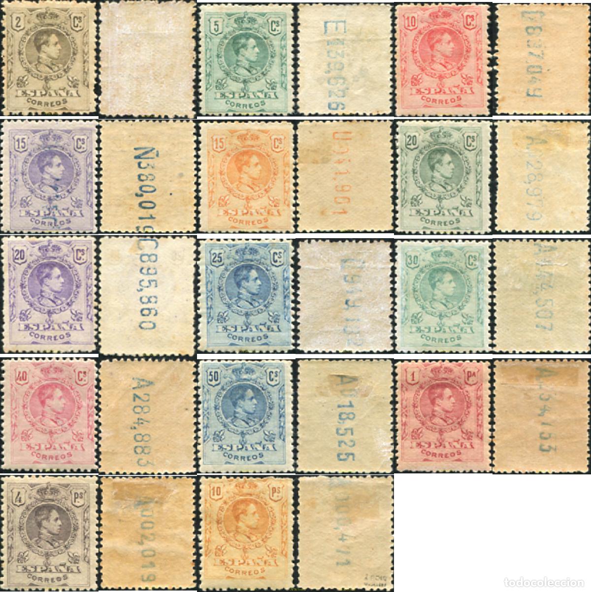 Sellos: 617824 HINGED ESPA&Ntilde;A 1909 ALFONSO XIII