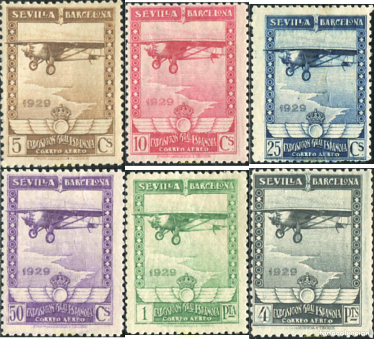 Timbres: 210482 HINGED ESPA&Ntilde;A 1929 EXPOSICION DE BARCELONA Y SEVILLA
