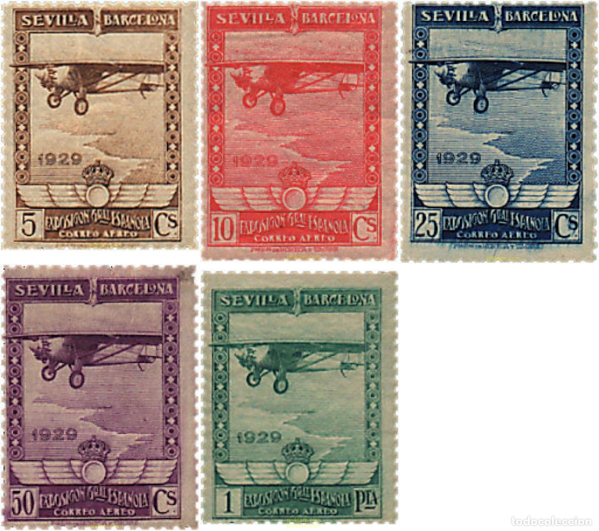 Timbres: 322143 HINGED ESPA&Ntilde;A 1929 EXPOSICION DE BARCELONA Y SEVILLA