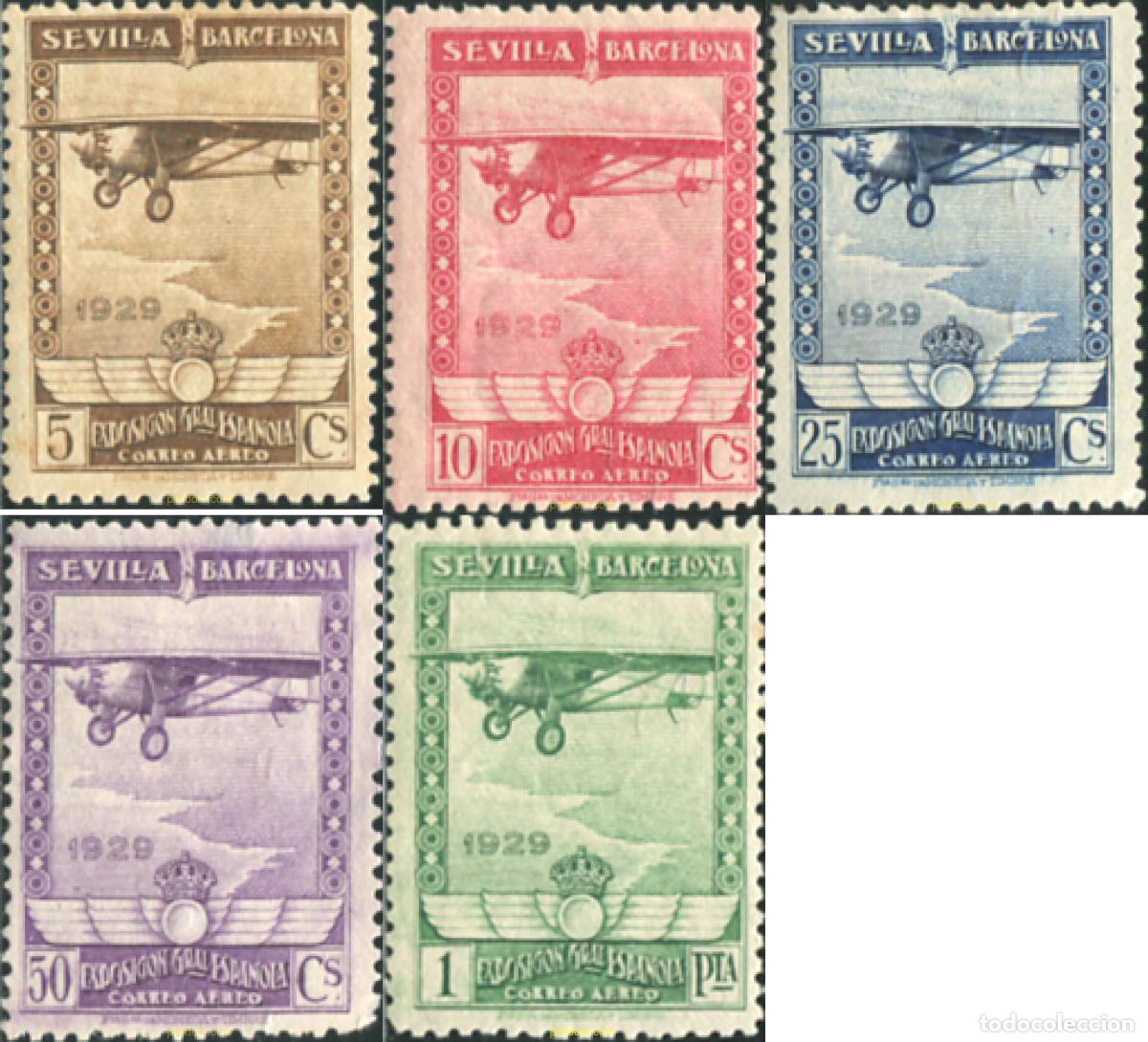 Timbres: 616830 HINGED ESPA&Ntilde;A 1929 EXPOSICION DE BARCELONA Y SEVILLA