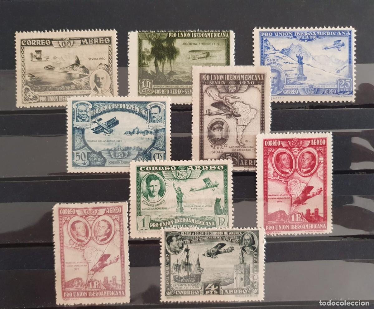 Sellos: SERIE COMPLETA EDIFIL 583 A 591 **/* PRO IBEROAMERICANA AEREO ESPA&Ntilde;A 1930
