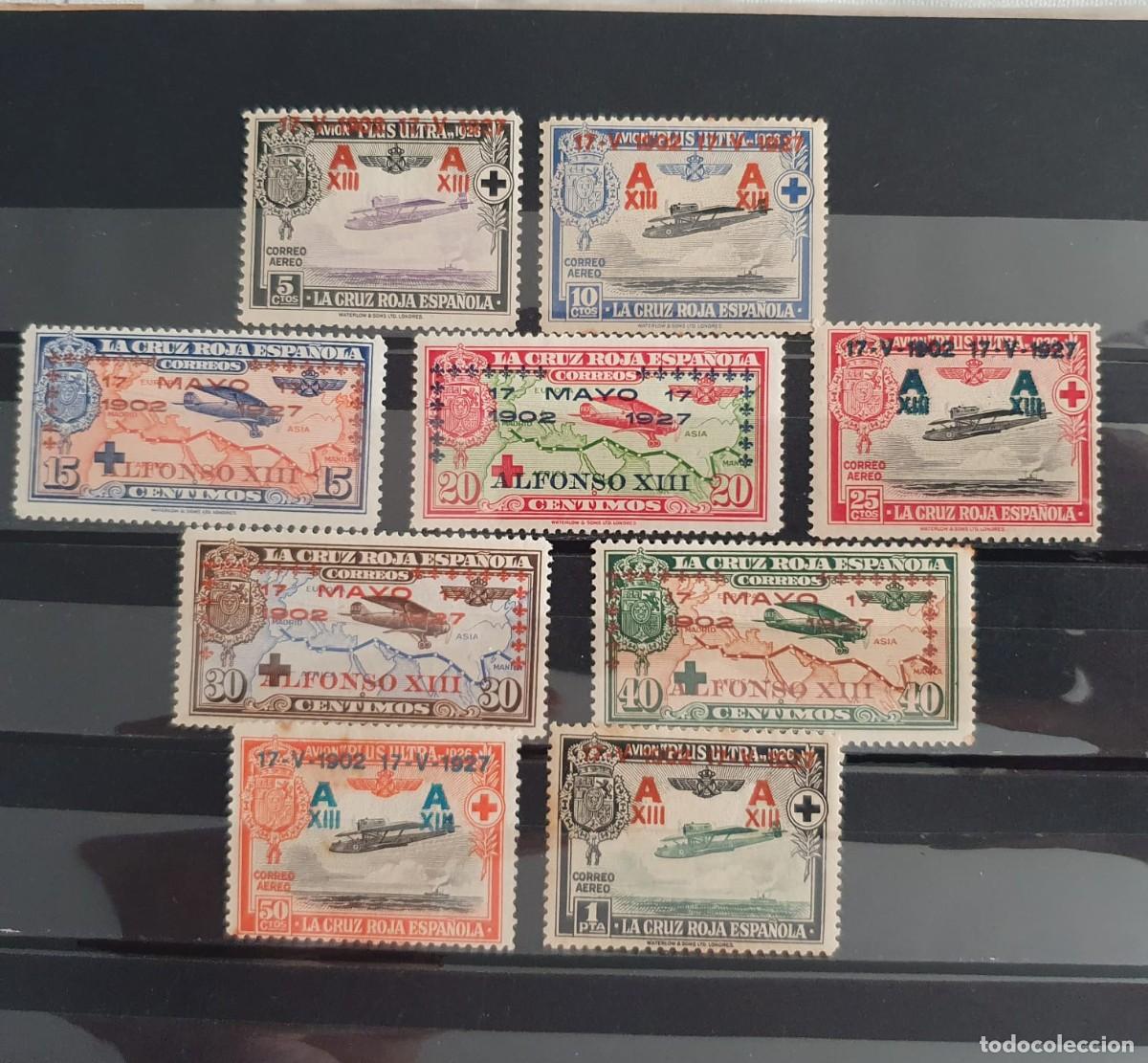 Sellos: EDIFIL 363 A 371 */** CRUZ ROJA ESPA&Ntilde;A 1927