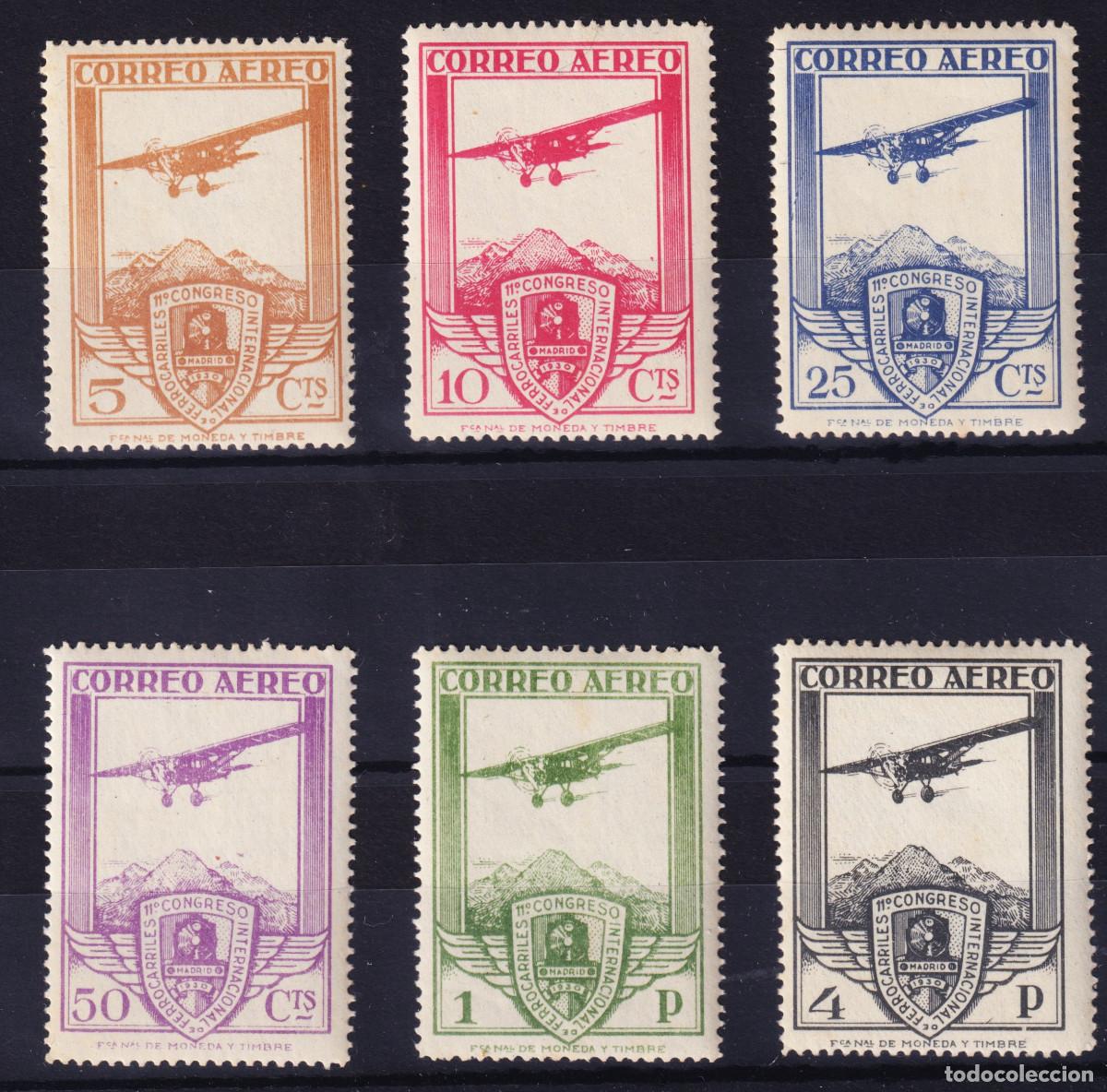 Sellos: ESPA&Ntilde;A FERROCARRILES * 483/488 A&Ntilde;O 1930 MH - AUT&Eacute;NTICA Y DE LUJO