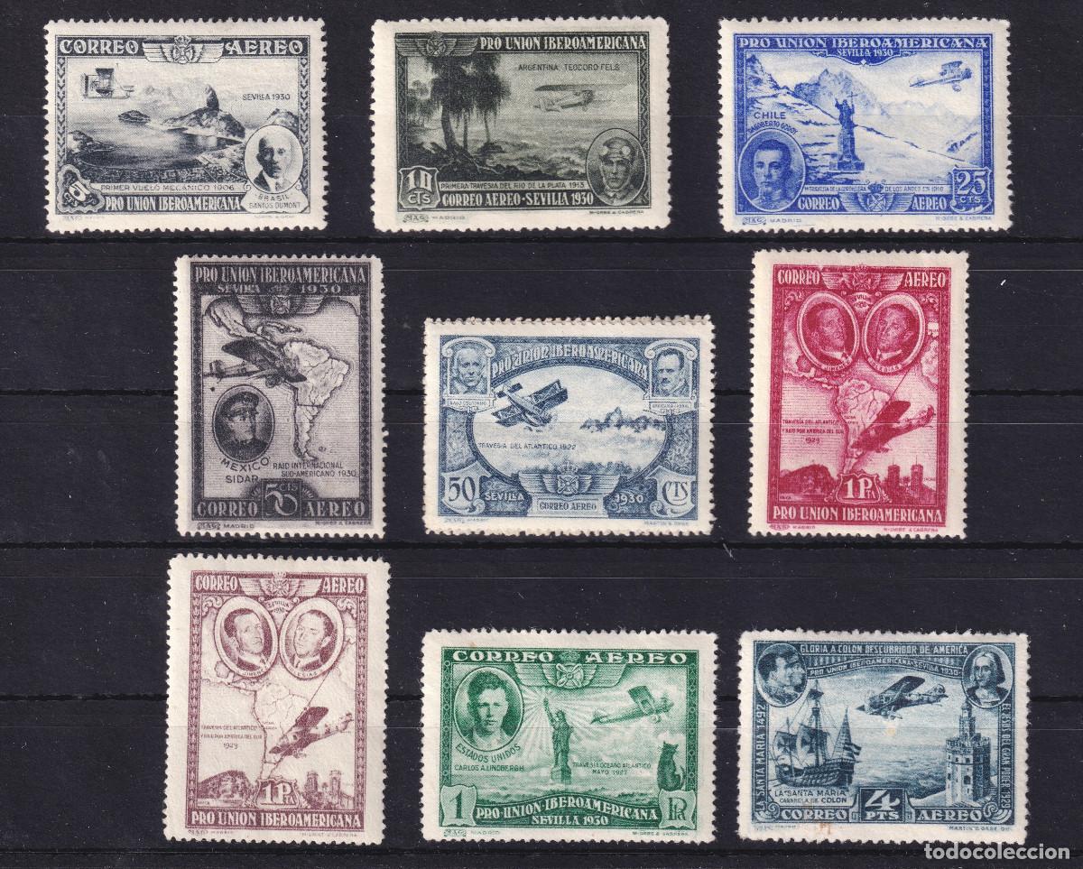 Sellos: ESPA&Ntilde;A PRO UNION IBEROAMERICANA * 583/591 A&Ntilde;O 1930 - AUTENTICA - MH