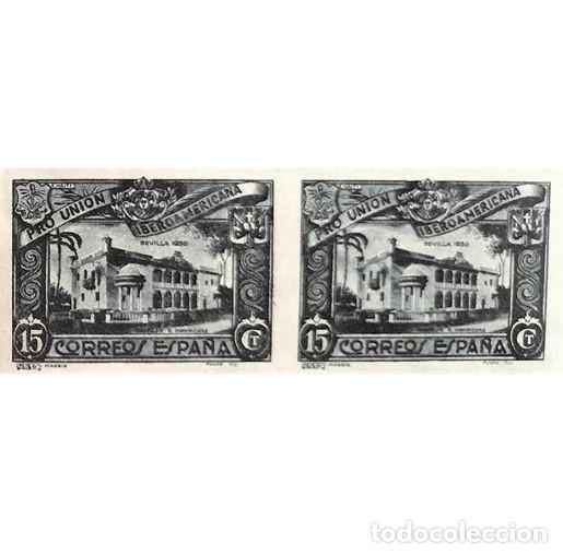 Briefmarken: BLOQUE DE 2 Edifil 570 s nuevo MNH ** SIN FIJA SELLOS Espa&ntilde;a 1930 edifil 570s Pro Union Iberoamer