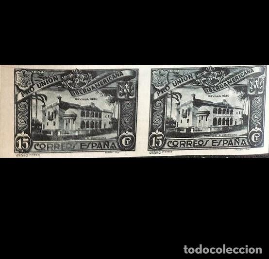 Briefmarken: BLOQUE DE 2 Edifil 570 s nuevo MNH ** SIN FIJA SELLOS Espa&ntilde;a 1930 edifil 570s Pro Union Iberoamer