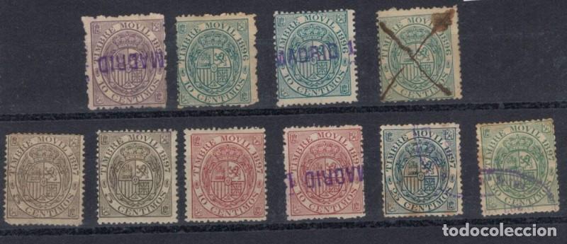 Briefmarken: FA7233. Fiscales, 1896-97, conjunto de 10 valores de diversos importes Timbre Movil