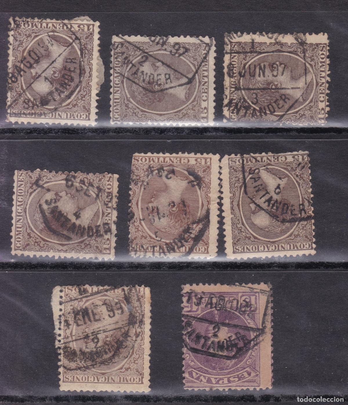 Timbres: FC4-167- Alfonso XIII x 8 Sellos Matasellos AMBULANTE SANTANDER 1 a 9