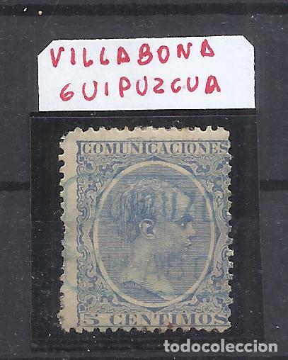 Sellos: ALFONSO XIII PELON CARTERIA VILLABONA GUIPUZCOA