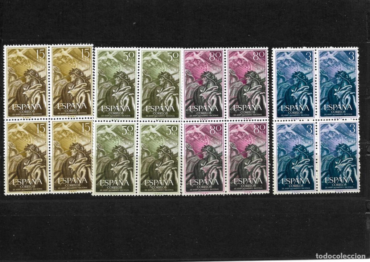 Sellos: Sellos de Espa&ntilde;a A&ntilde;o 1956 Aniversario Alzamiento Nacional Sellos nuevos** en bloque de 4 N&ordm; 1187/90